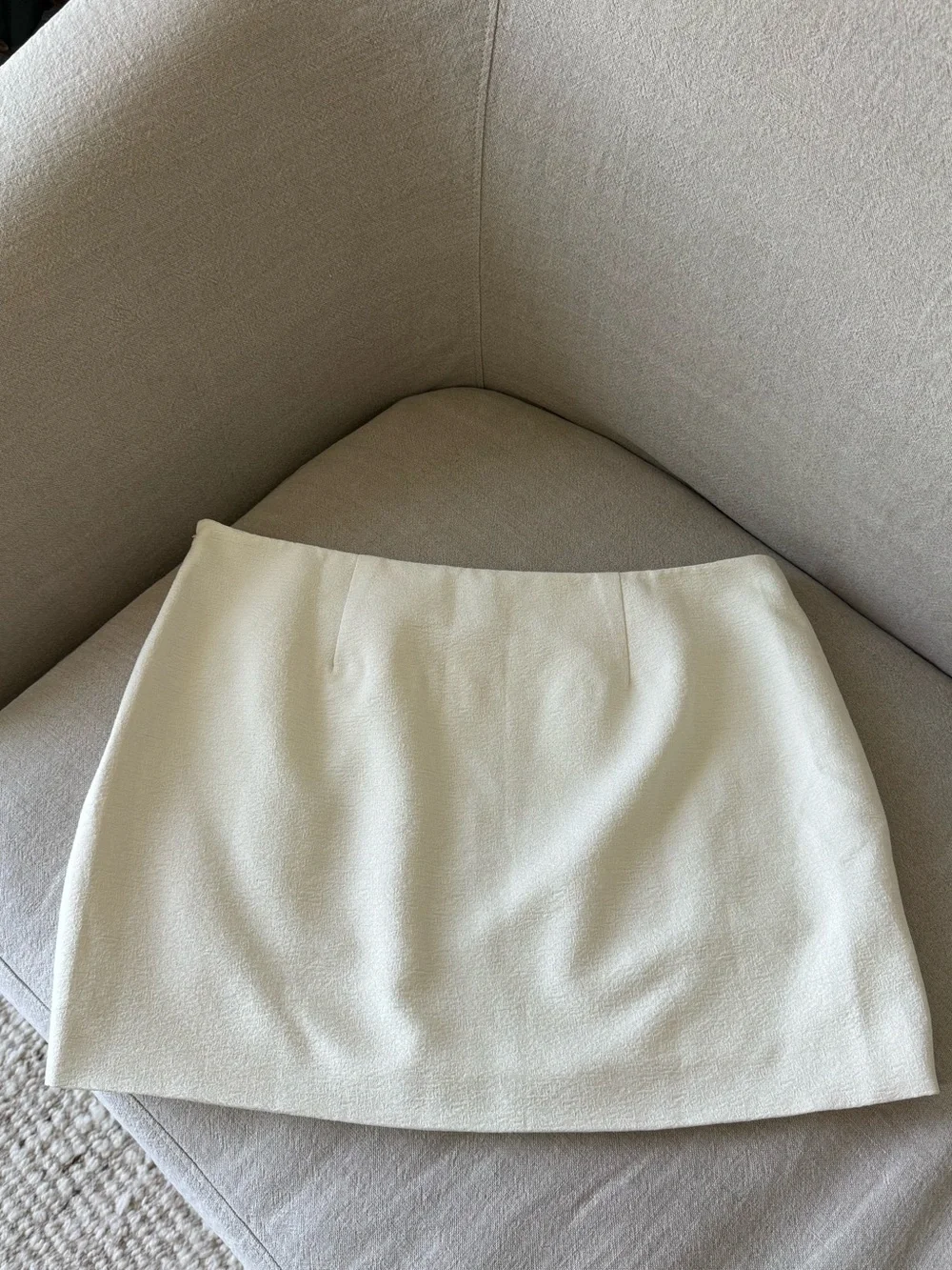 Reformation Chloe Mini Skirt Snow Ivory Size 12 NWT